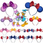 Disney-Kids-Party-Dress-up-Daisy-Donald-Duck-Headband-Sequin-Bow-Glitter-Headdress-Girls-Independence-Day